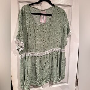 Harper Sage Green Floral Blouse